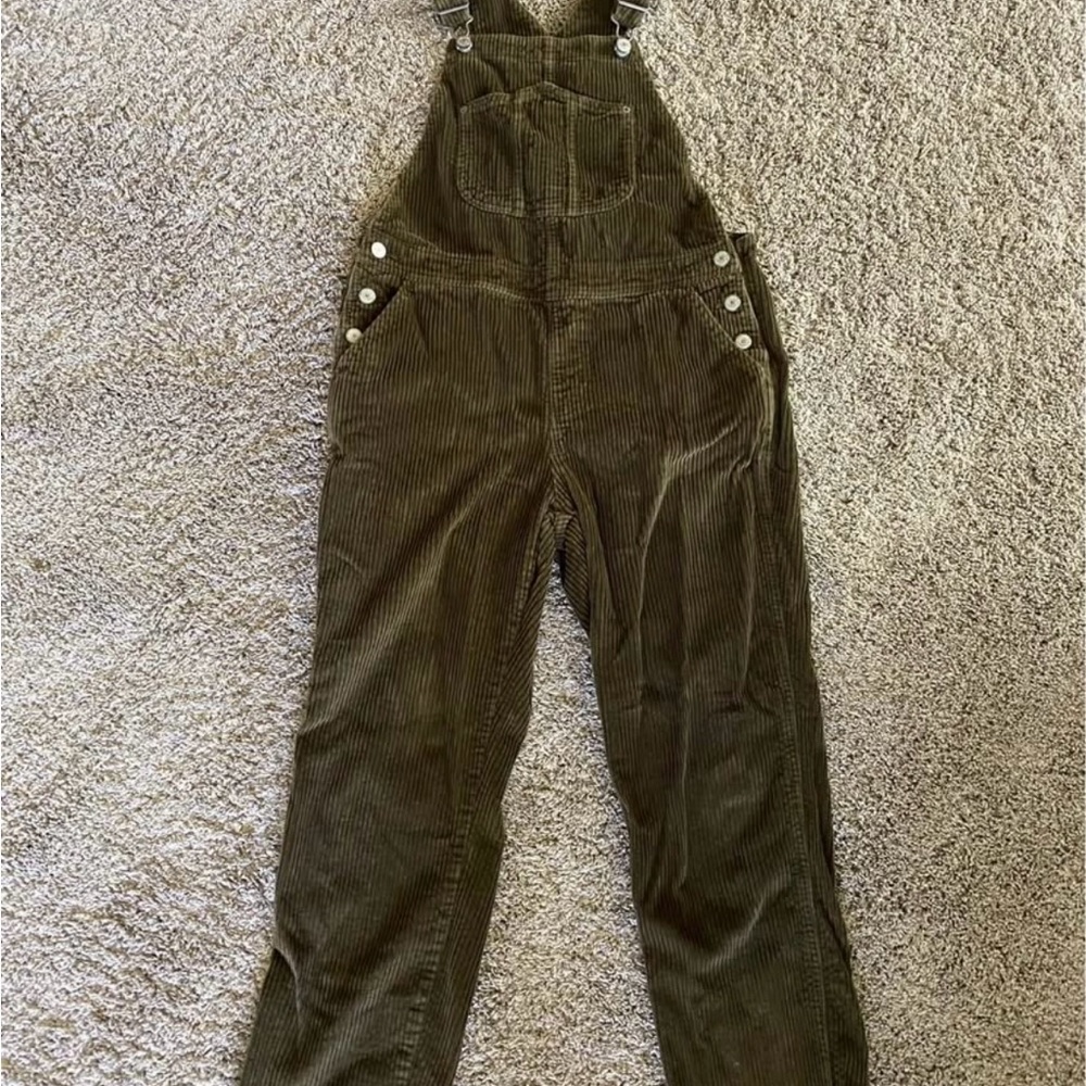 Olive Green Corduroy Overalls